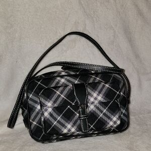 Burberry Black and White Checkeres Shoulder Bag